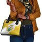 Custom Ghana Football Shoulder Handbag 2026 Go Black Stars Yellow Adinkra Pattern - African Pride