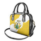 Custom Ghana Football Shoulder Handbag 2026 Go Black Stars Yellow Adinkra Pattern - African Pride