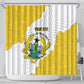 Custom Ghana Football Shower Curtain 2026 Go Black Stars Yellow Adinkra Pattern - African Pride