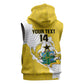 Custom Ghana Football Sleeveless Hoodie 2026 Go Black Stars Yellow Adinkra Pattern - African Pride