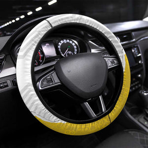 Ghana Football Steering Wheel Cover 2026 Go Black Stars Yellow Adinkra Pattern - African Pride