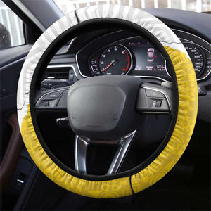 Ghana Football Steering Wheel Cover 2026 Go Black Stars Yellow Adinkra Pattern - African Pride