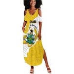 Custom Ghana Football Summer Maxi Dress 2026 Go Black Stars Yellow Adinkra Pattern LT14