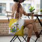 Custom Ghana Football Tote Bag 2026 Go Black Stars Yellow Adinkra Pattern - African Pride