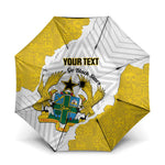 Custom Ghana Football Umbrella 2026 Go Black Stars Yellow Adinkra Pattern - African Pride