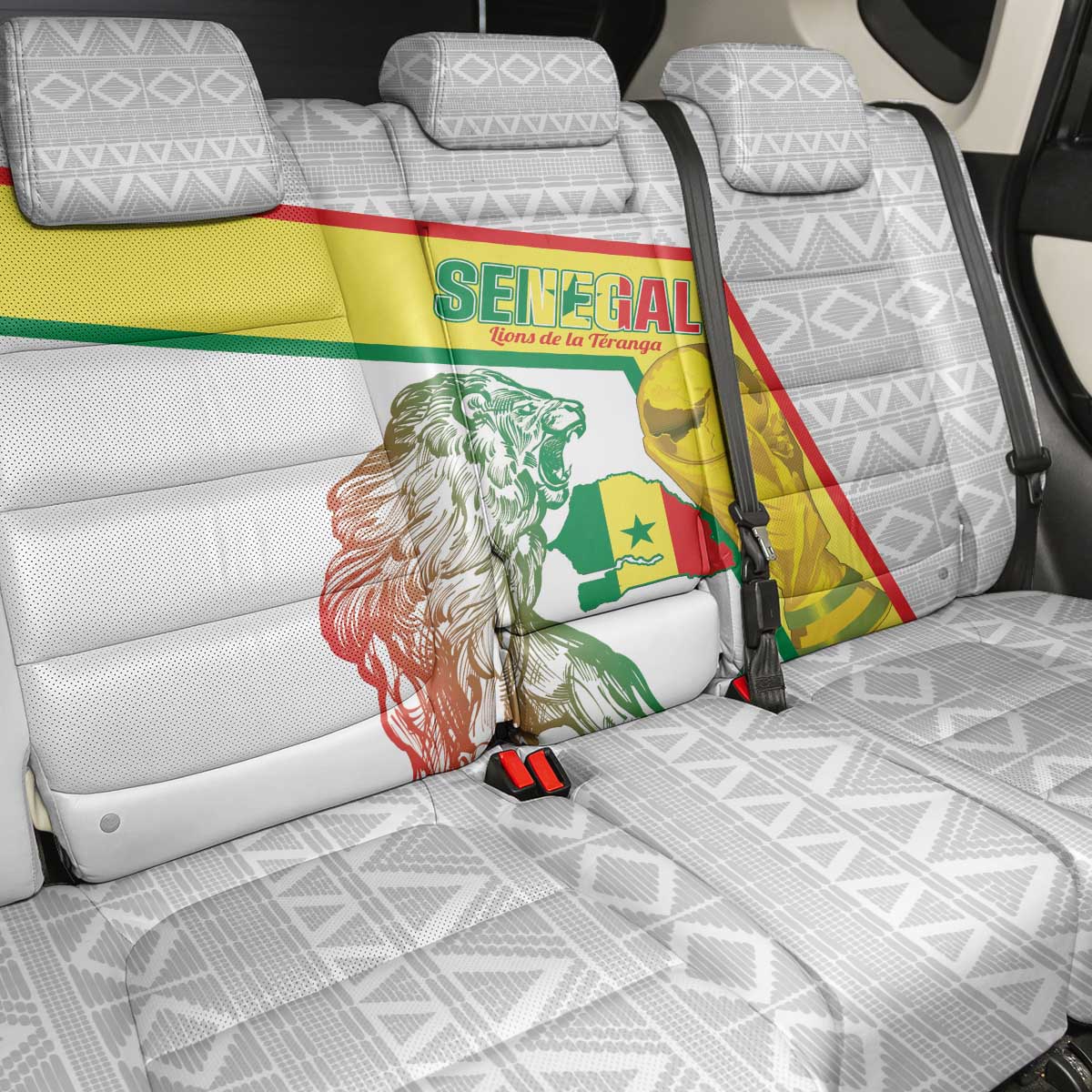 Senegal Football Back Car Seat Cover 2026 Come On Lions de la Teranga - African Pride