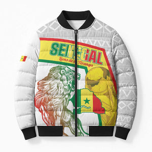 Personalized Senegal Football Bomber Puffer Jacket 2026 Come On Lions de la Teranga - African Pride