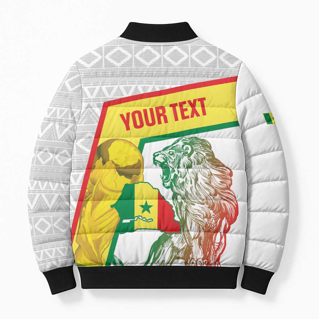 Personalized Senegal Football Bomber Puffer Jacket 2026 Come On Lions de la Teranga - African Pride