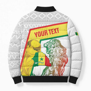Personalized Senegal Football Bomber Puffer Jacket 2026 Come On Lions de la Teranga - African Pride