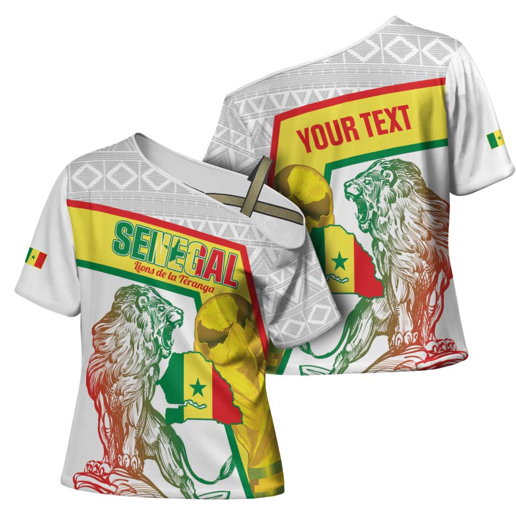 Personalized Senegal Football Cross Shoulder Shirt 2026 Come On Lions de la Teranga - African Pride