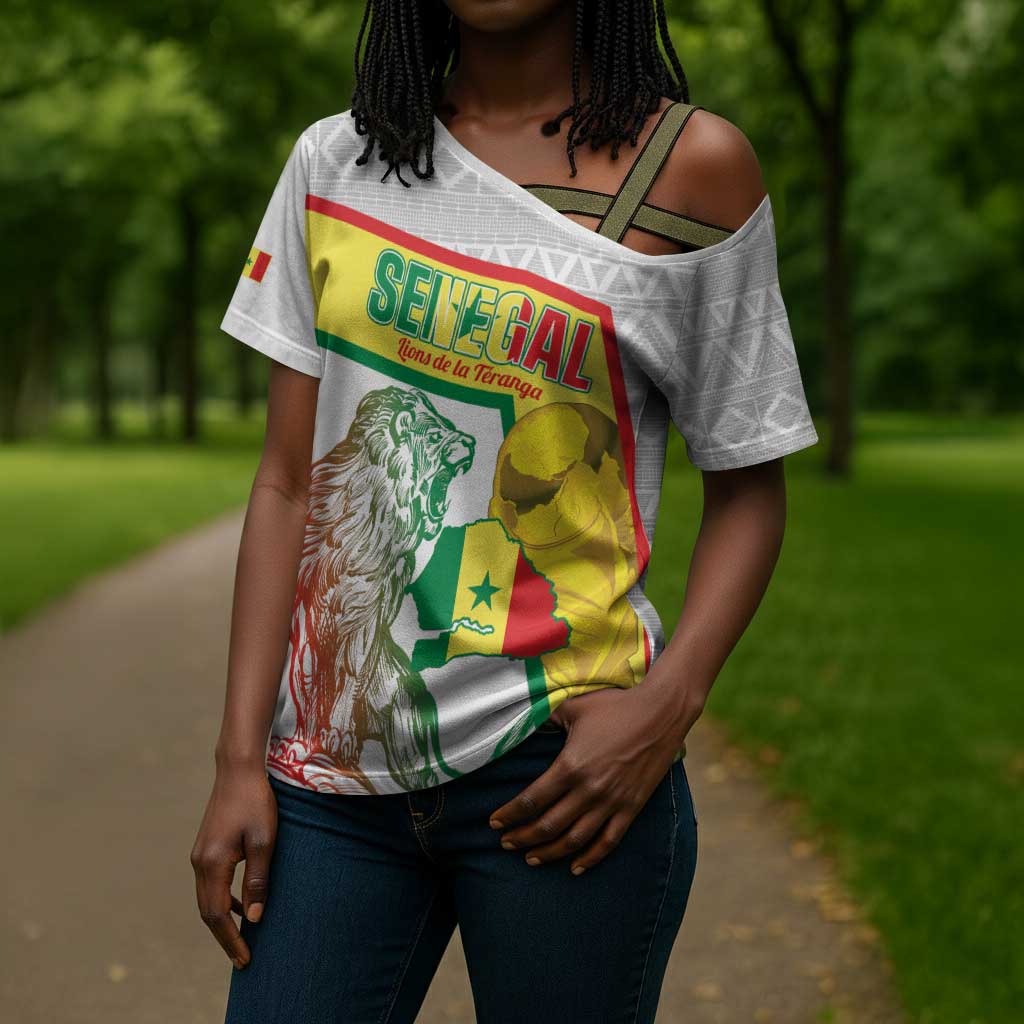 Personalized Senegal Football Cross Shoulder Shirt 2026 Come On Lions de la Teranga - African Pride