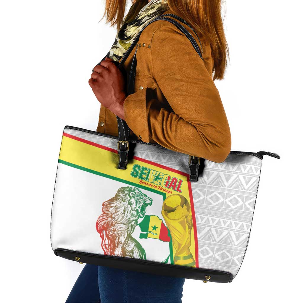 Senegal Football Leather Tote Bag 2026 Come On Lions de la Teranga - African Pride