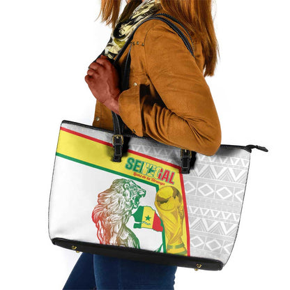 Senegal Football Leather Tote Bag 2026 Come On Lions de la Teranga - African Pride