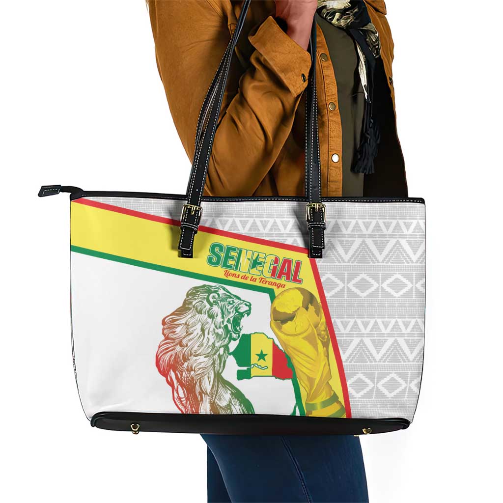 Senegal Football Leather Tote Bag 2026 Come On Lions de la Teranga - African Pride