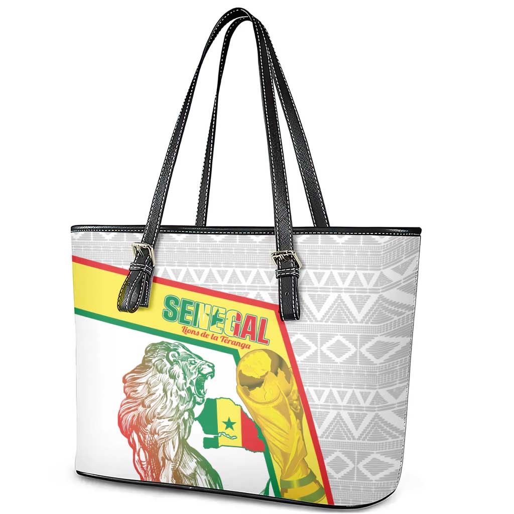 Senegal Football Leather Tote Bag 2026 Come On Lions de la Teranga - African Pride