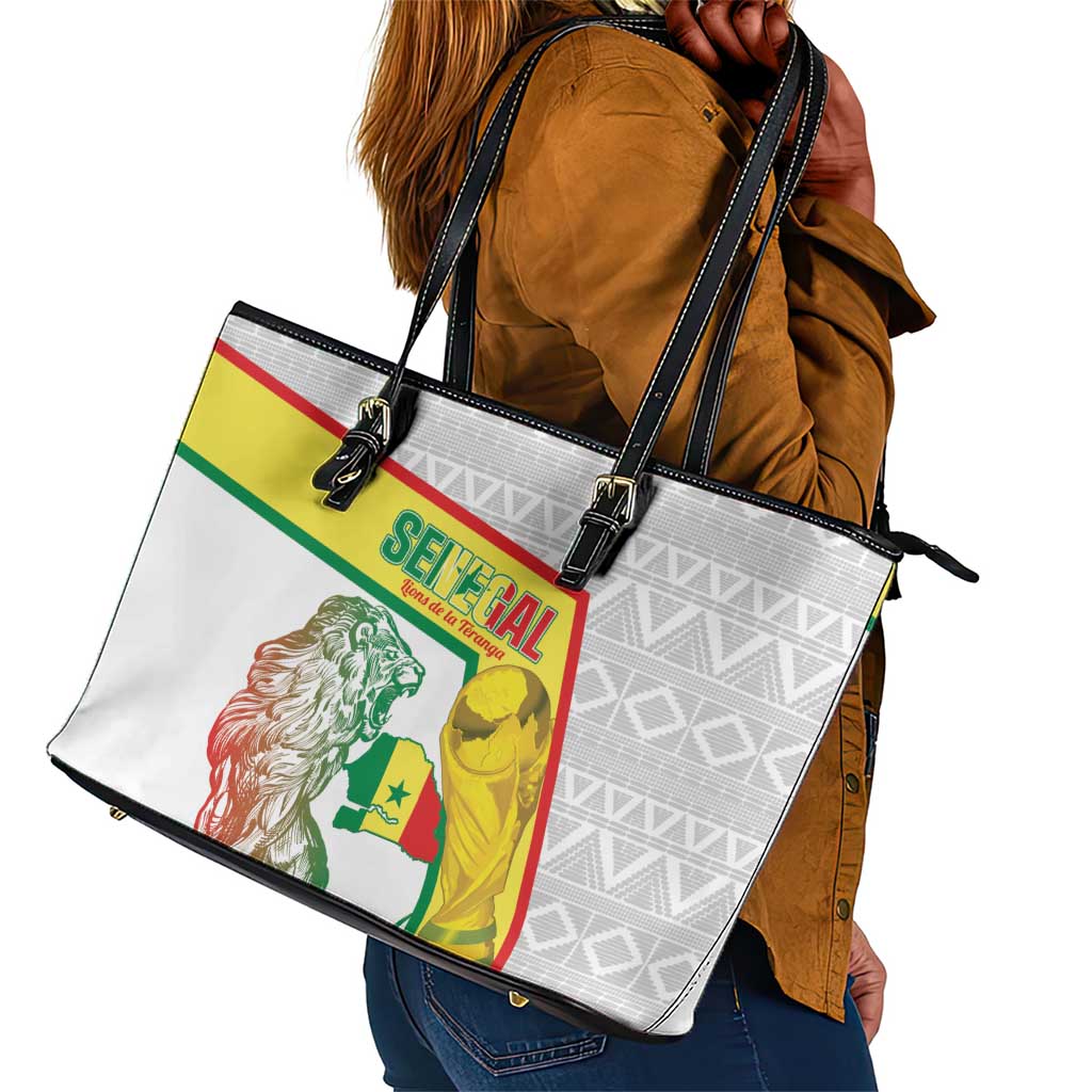 Senegal Football Leather Tote Bag 2026 Come On Lions de la Teranga - African Pride