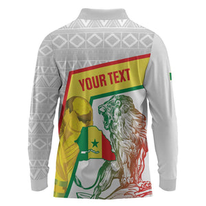 Personalized Senegal Football Long Sleeve Polo Shirt 2026 Come On Lions de la Teranga - African Pride