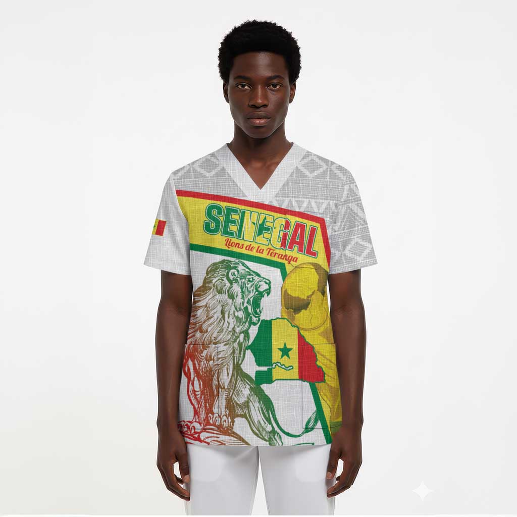 Personalized Senegal Football Scrub Top 2026 Come On Lions de la Teranga - African Pride