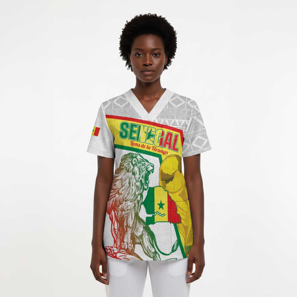 Personalized Senegal Football Scrub Top 2026 Come On Lions de la Teranga - African Pride