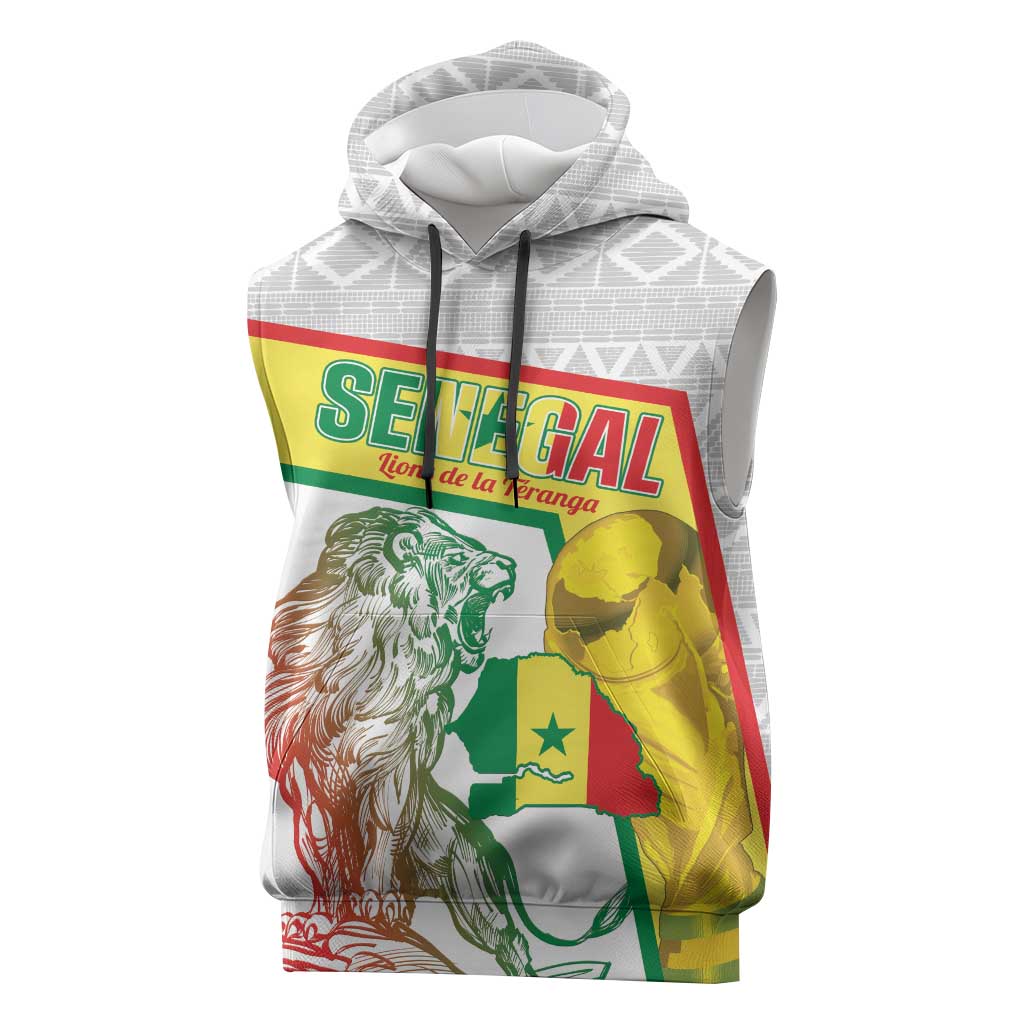 Personalized Senegal Football Sleeveless Hoodie 2026 Come On Lions de la Teranga - African Pride