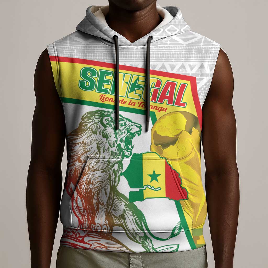 Personalized Senegal Football Sleeveless Hoodie 2026 Come On Lions de la Teranga - African Pride