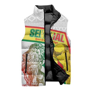 Personalized Senegal Football Sleeveless Puffer Jacket 2026 Come On Lions de la Teranga - African Pride