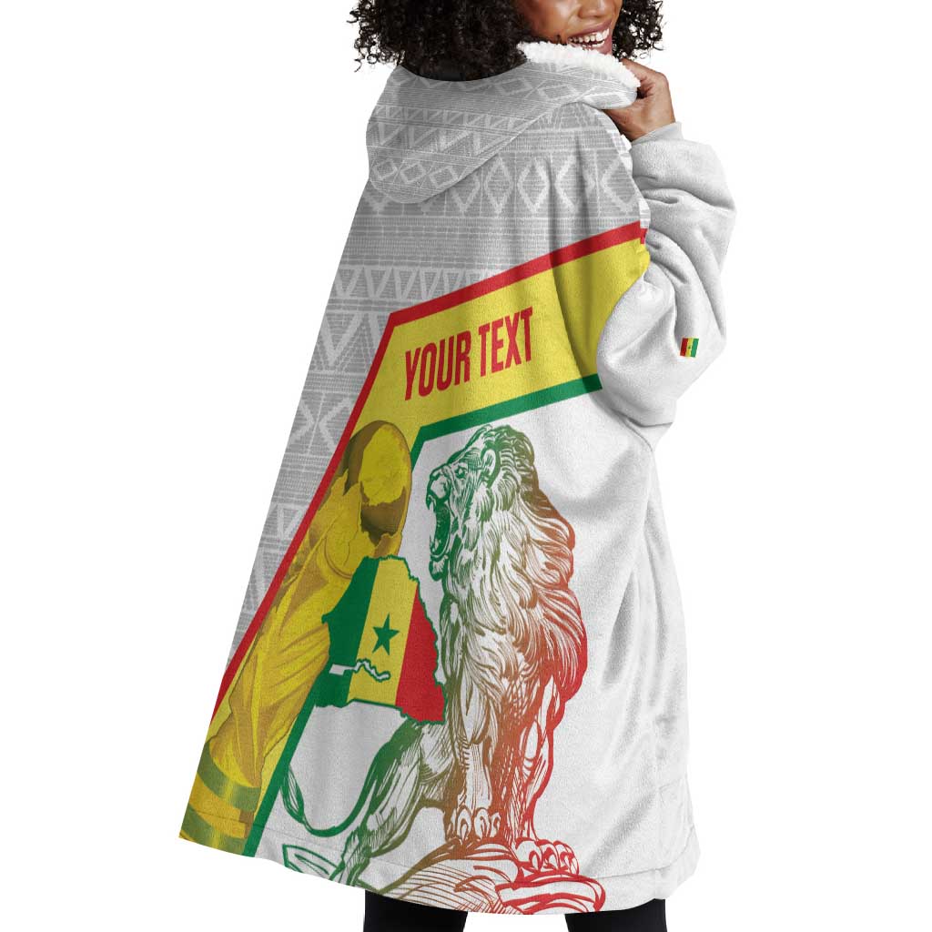 Personalized Senegal Football Wearable Blanket Hoodie 2026 Come On Lions de la Teranga - African Pride