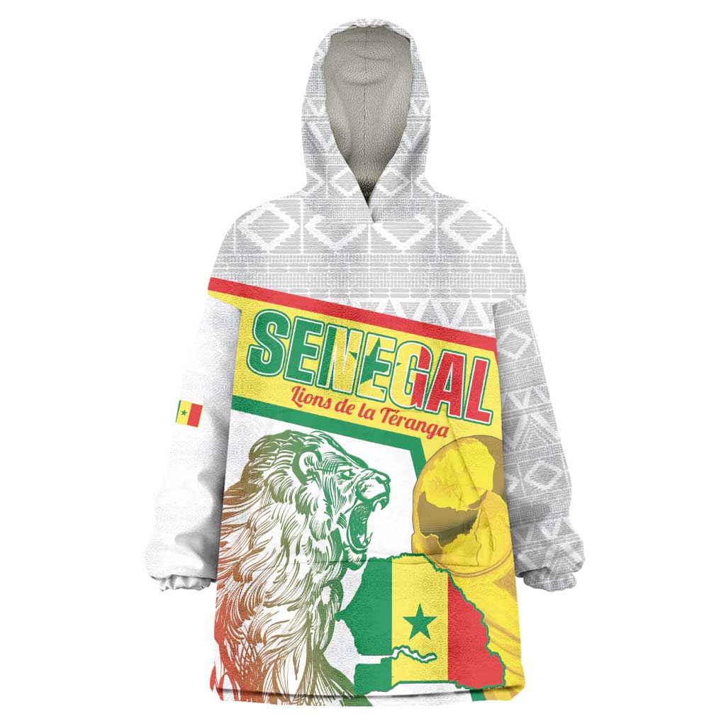 Personalized Senegal Football Wearable Blanket Hoodie 2026 Come On Lions de la Teranga - African Pride