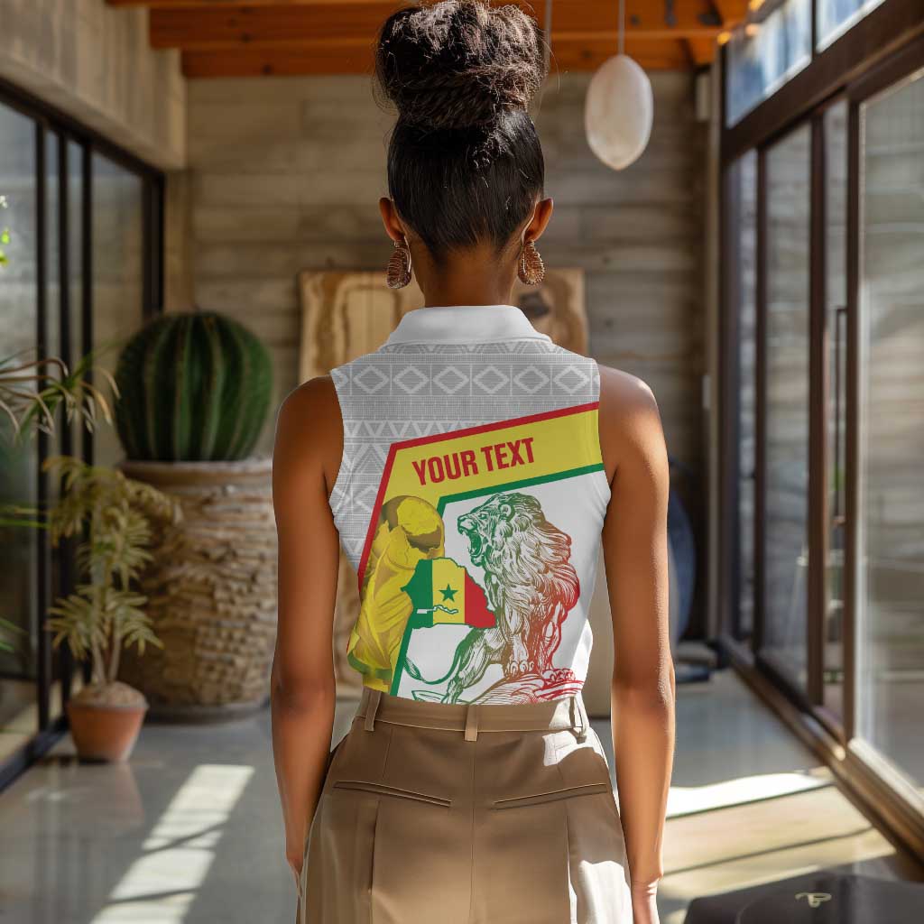 Personalized Senegal Football Women Sleeveless Polo Shirt 2026 Come On Lions de la Teranga - African Pride