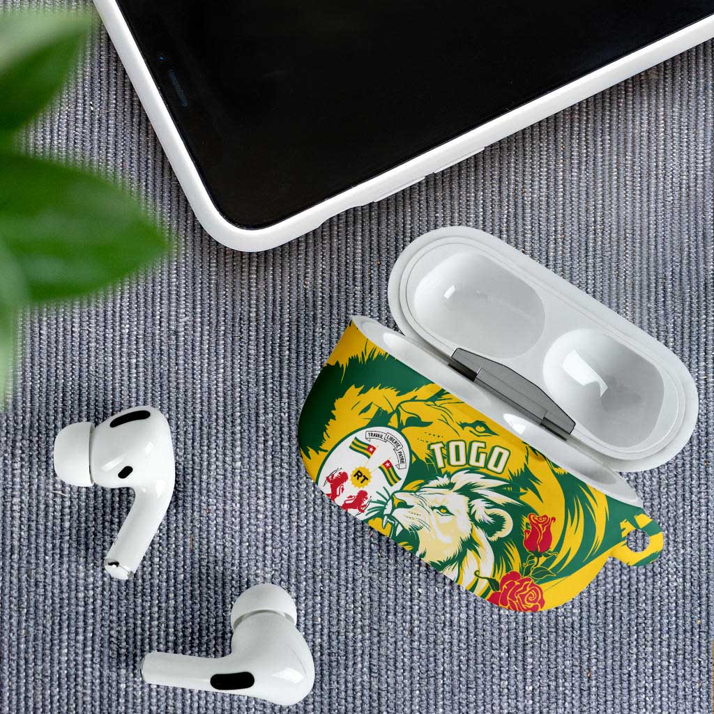 Togo Independence Day AirPods Case Lion and Rose Proud To Be Togolese