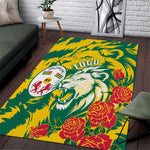 Togo Independence Day Area Rug Lion and Rose Proud To Be Togolese