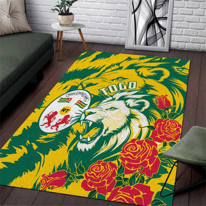 Togo Independence Day Area Rug Lion and Rose Proud To Be Togolese