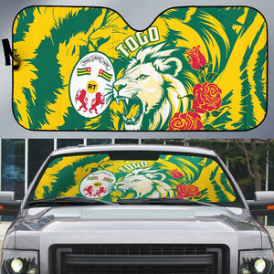 Togo Independence Day Auto Sun Shade Lion and Rose Proud To Be Togolese