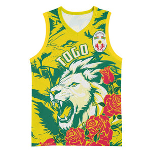 Togo Independence Day Basketball Jersey Lion and Rose Proud To Be Togolese