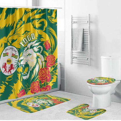 Togo Independence Day Bathroom Set Lion and Rose Proud To Be Togolese