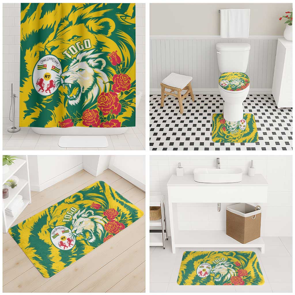 Togo Independence Day Bathroom Set Lion and Rose Proud To Be Togolese
