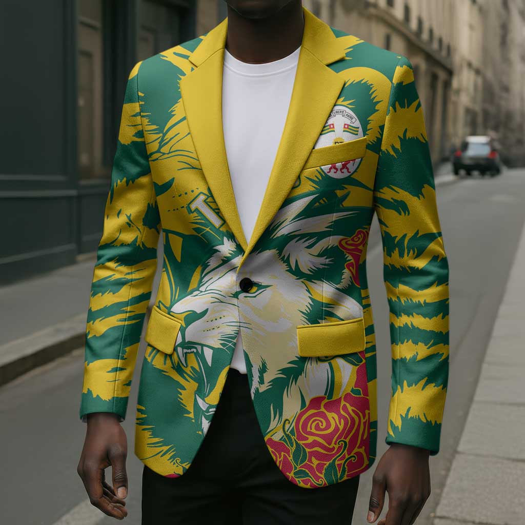Togo Independence Day Blazer Lion and Rose Proud To Be Togolese