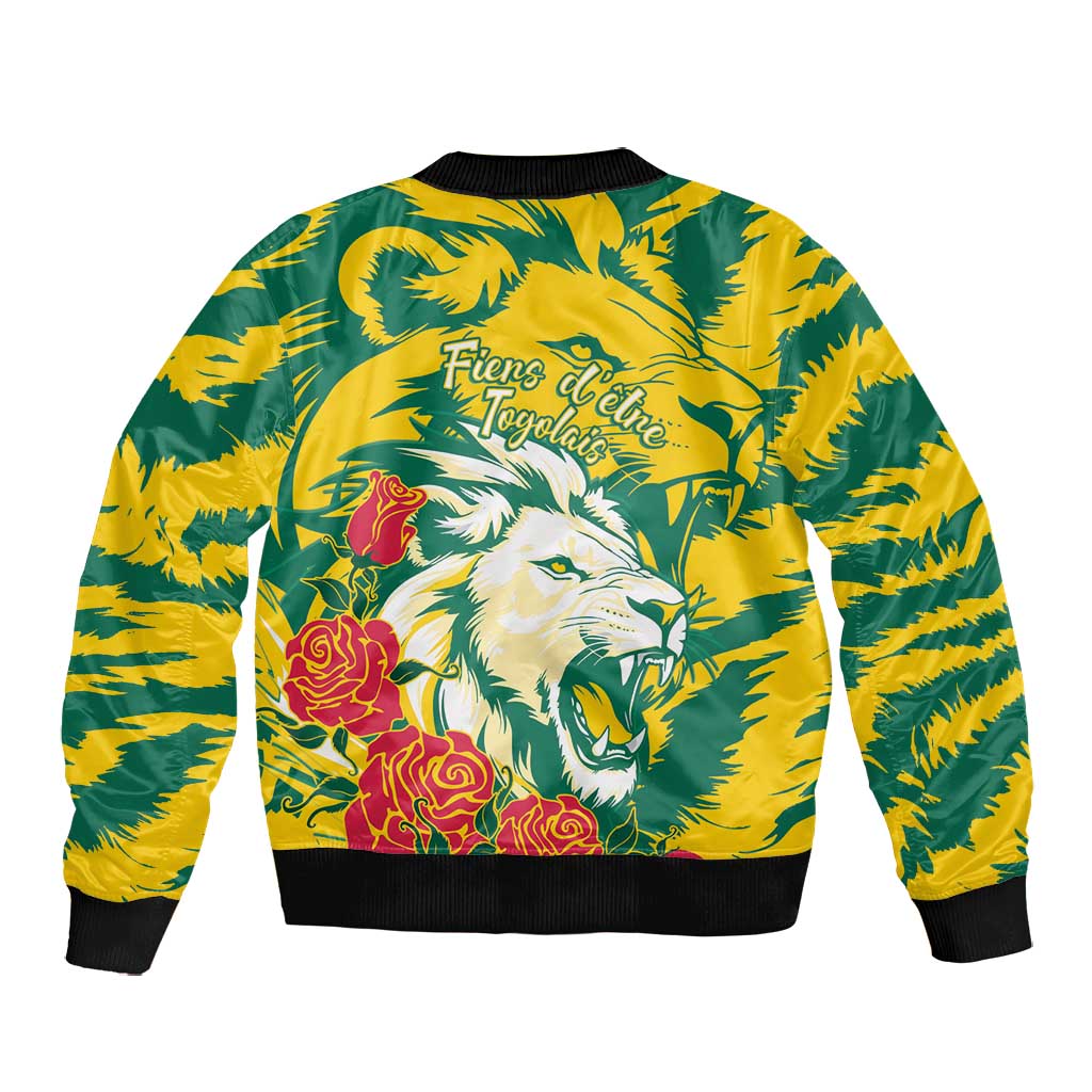 Togo Independence Day Bomber Jacket Lion and Rose Proud To Be Togolese