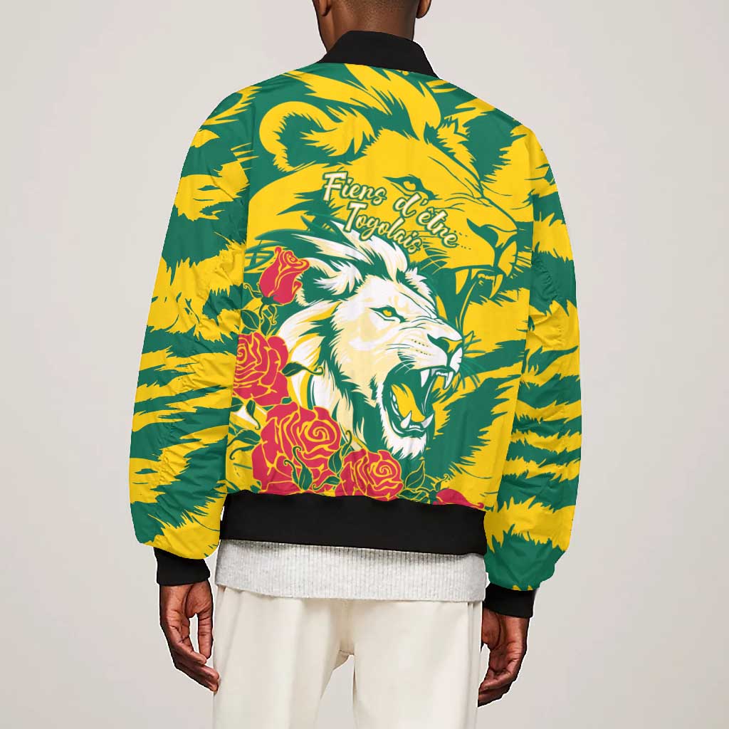 Togo Independence Day Bomber Jacket Lion and Rose Proud To Be Togolese