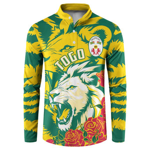 Togo Independence Day Button Sweatshirt Lion and Rose Proud To Be Togolese