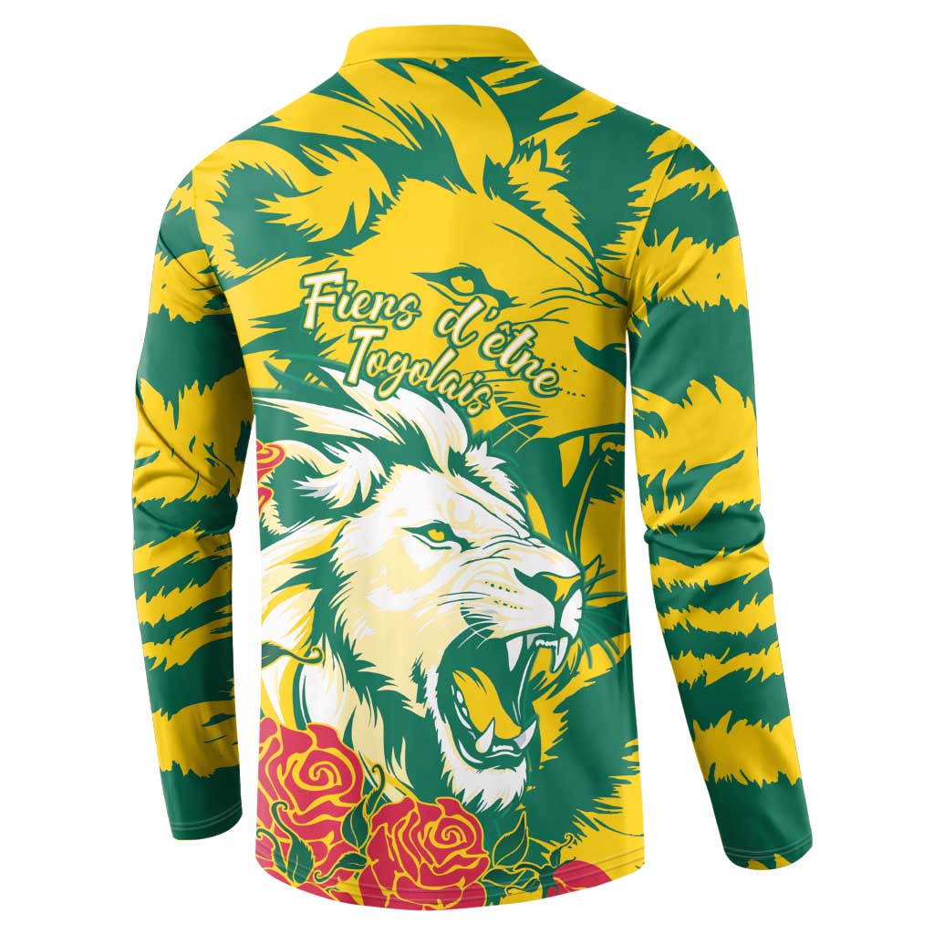 Togo Independence Day Button Sweatshirt Lion and Rose Proud To Be Togolese