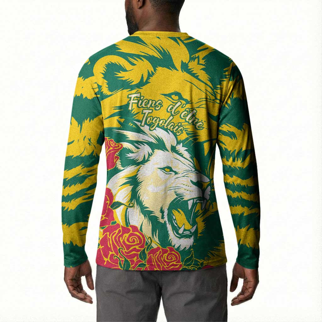 Togo Independence Day Button Sweatshirt Lion and Rose Proud To Be Togolese