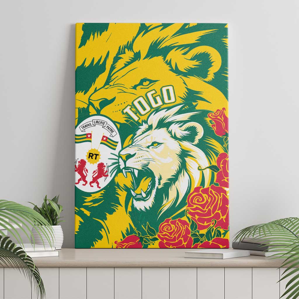 Togo Independence Day Canvas Wall Art Lion and Rose Proud To Be Togolese