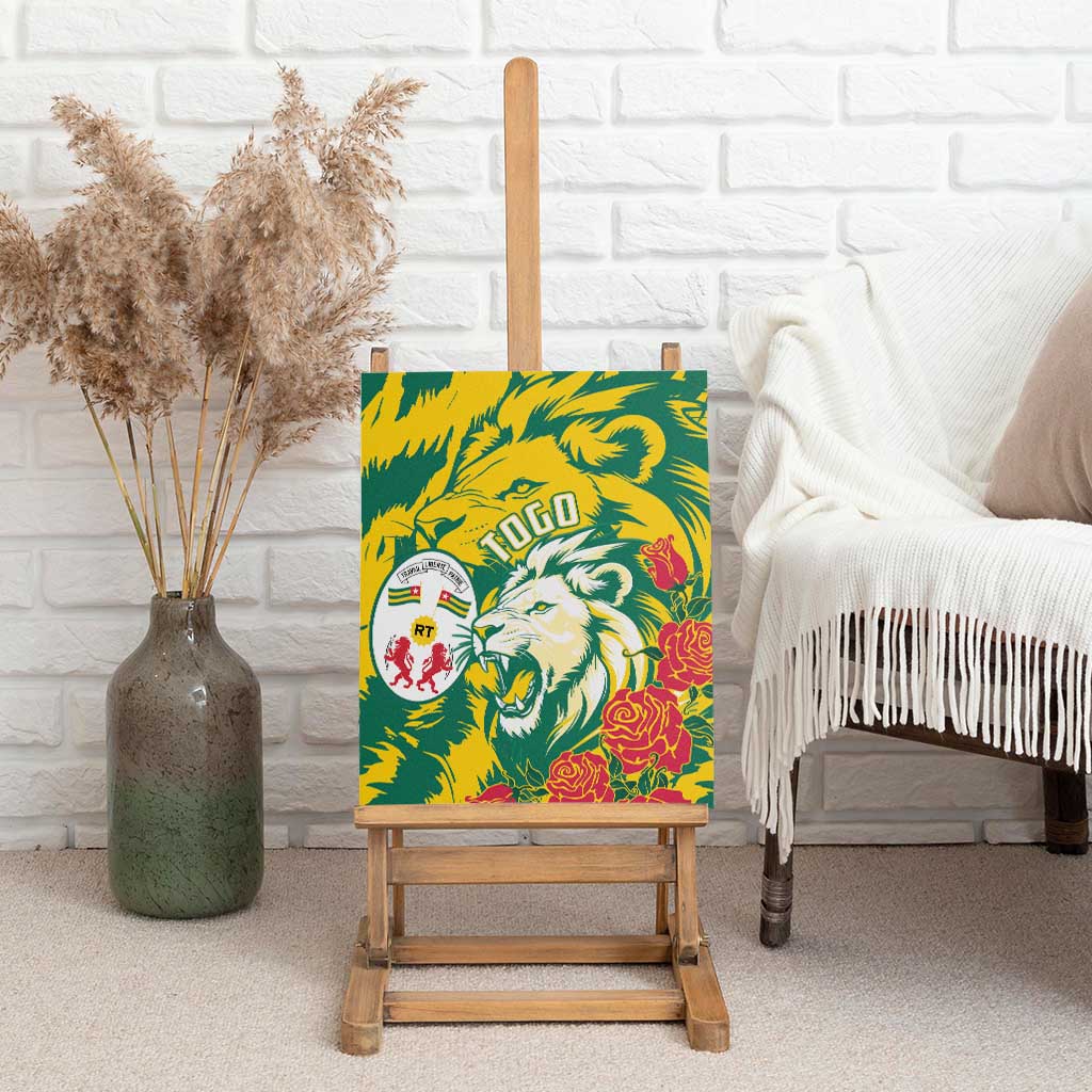 Togo Independence Day Canvas Wall Art Lion and Rose Proud To Be Togolese