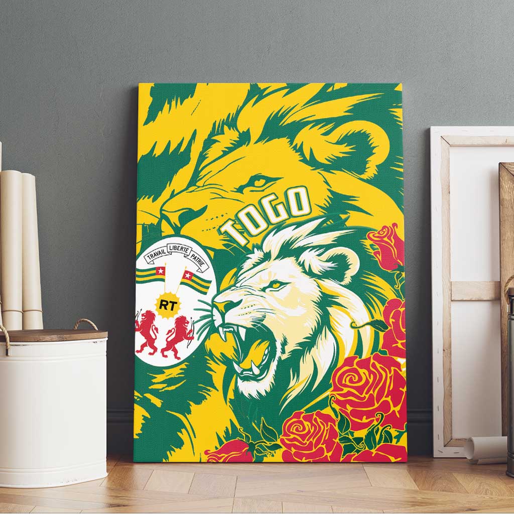Togo Independence Day Canvas Wall Art Lion and Rose Proud To Be Togolese