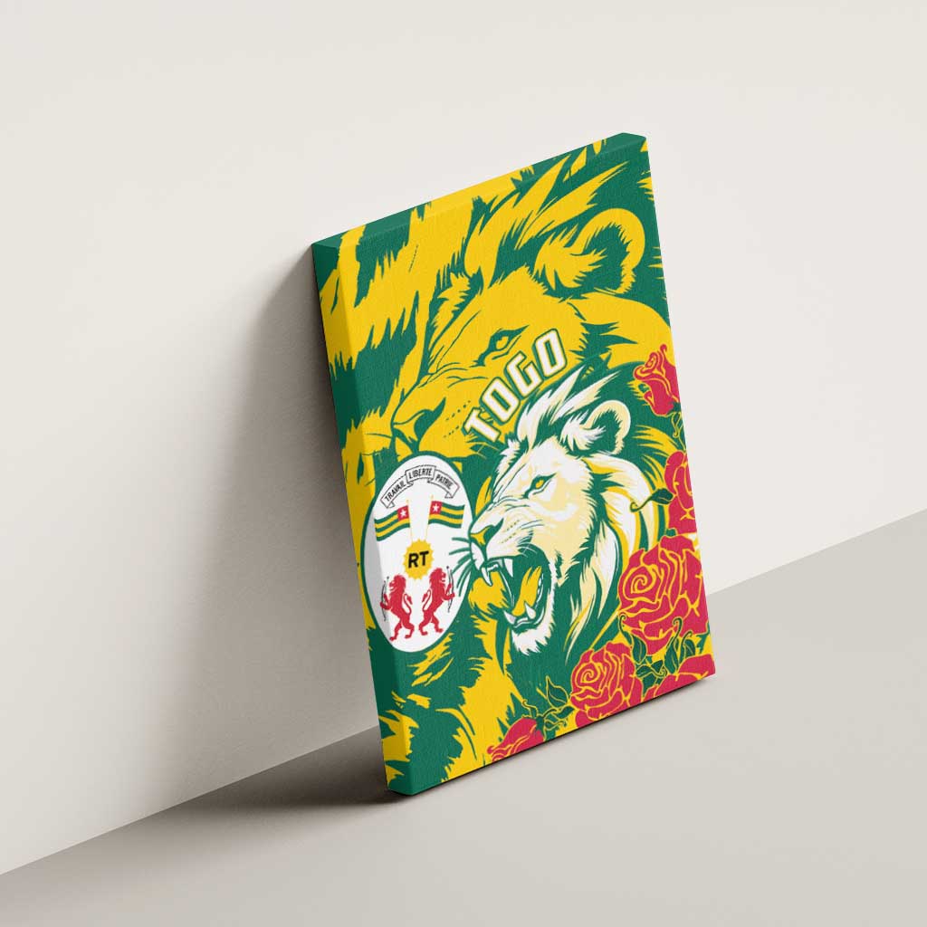 Togo Independence Day Canvas Wall Art Lion and Rose Proud To Be Togolese