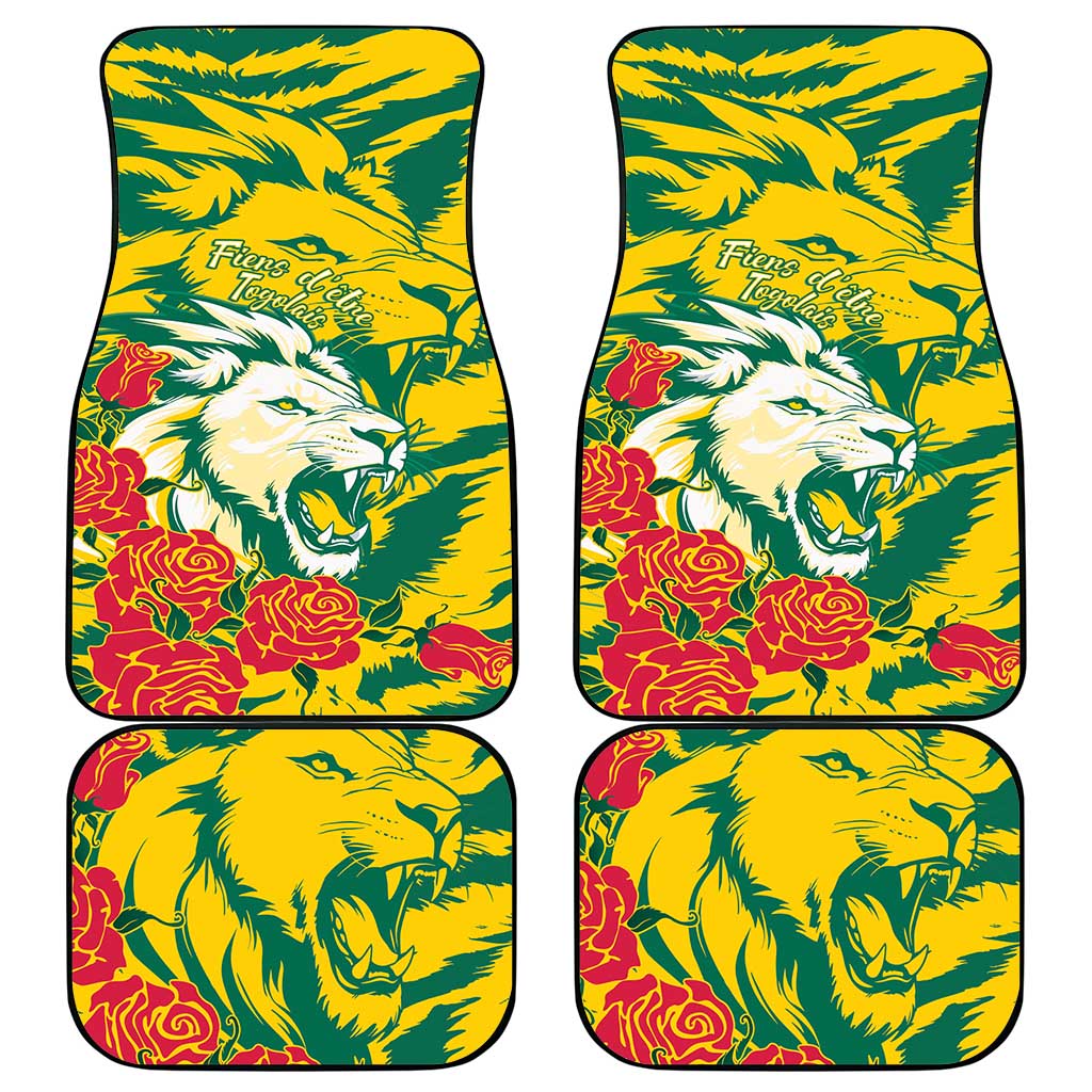 Togo Independence Day Car Mats Lion and Rose Proud To Be Togolese