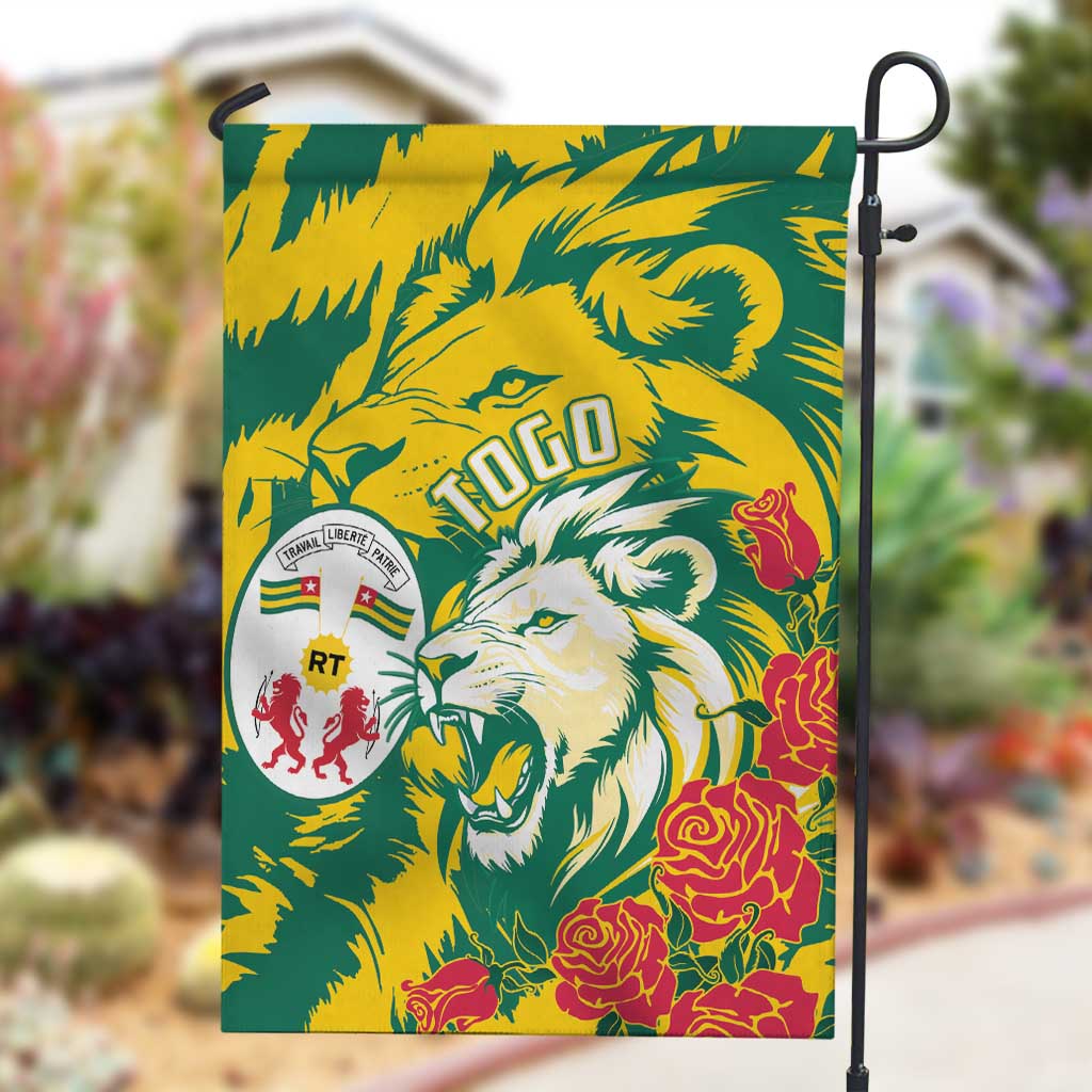 Togo Independence Day Garden Flag Lion and Rose Proud To Be Togolese
