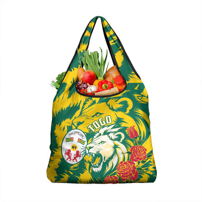Togo Independence Day Grocery Bag Lion and Rose Proud To Be Togolese