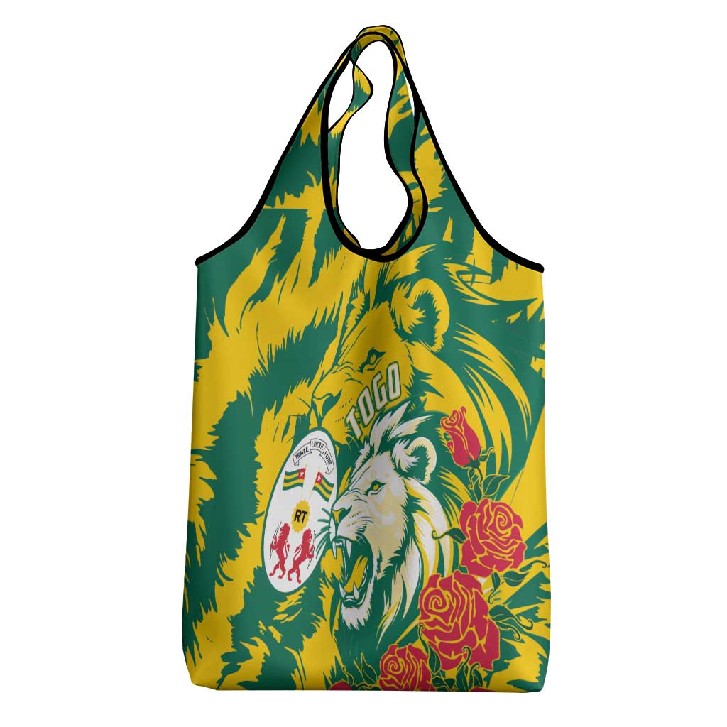 Togo Independence Day Grocery Bag Lion and Rose Proud To Be Togolese